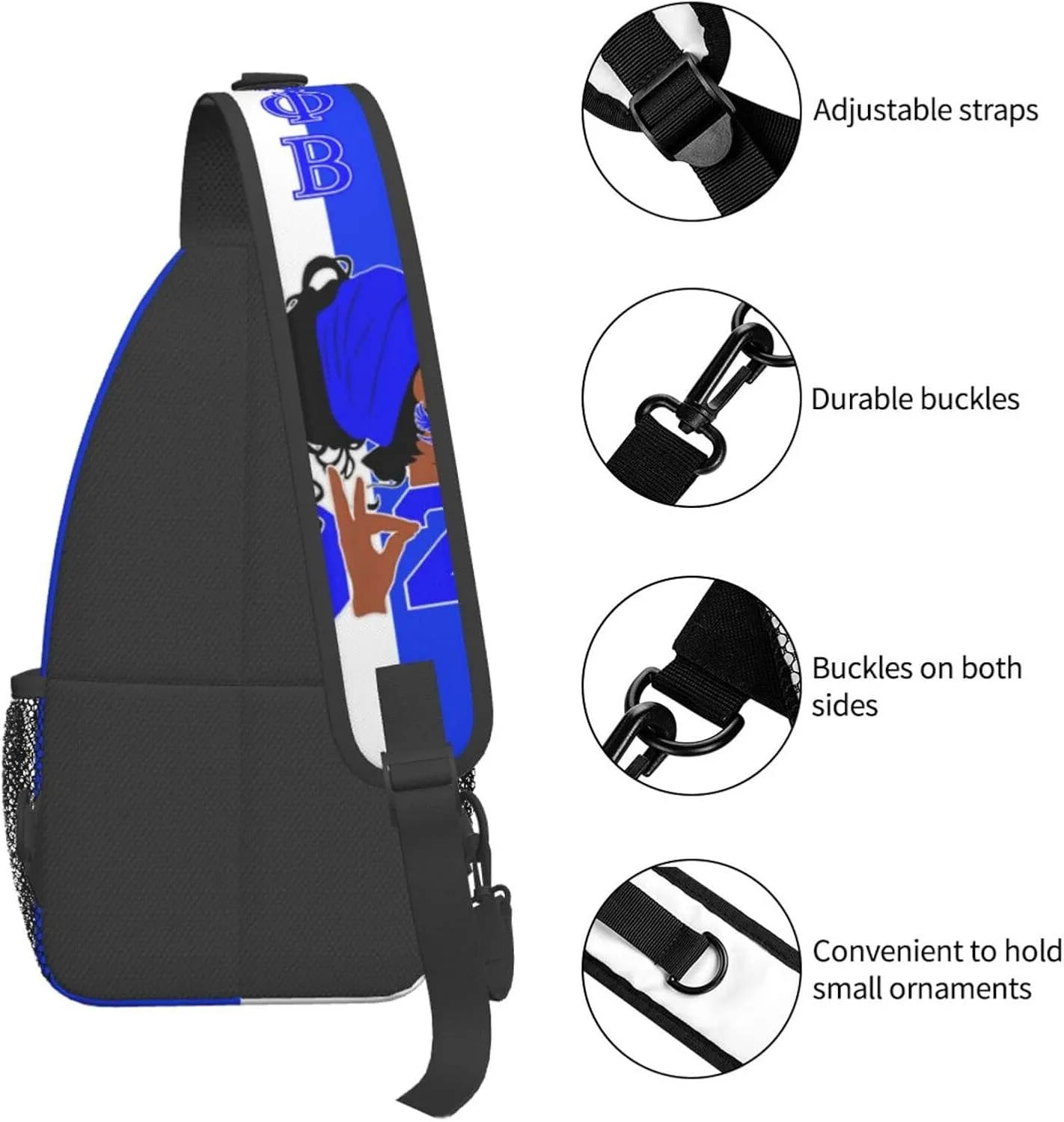 Sling Bag for Women Sorority Gifts Lightweight Crossbody Daypack with Adjustable Chest Bag for Sports Travel, Hiking