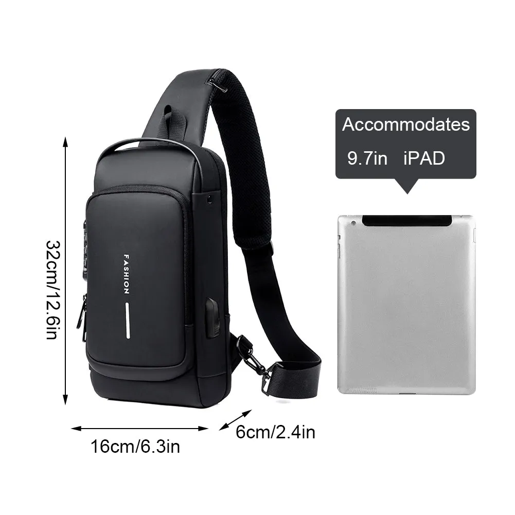 Sling Bag | Portable Chest Crossbody Anti-Theft Bag With Charging Port in UAE