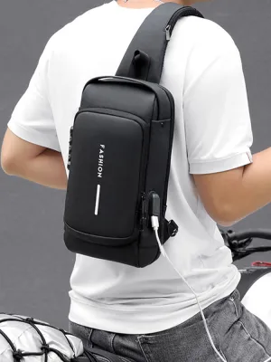 Sling Bag | Portable Chest Crossbody Anti-Theft Bag With Charging Port in UAE
