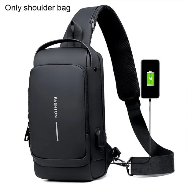 Sling Bag | Portable Chest Crossbody Anti-Theft Bag With Charging Port in UAE