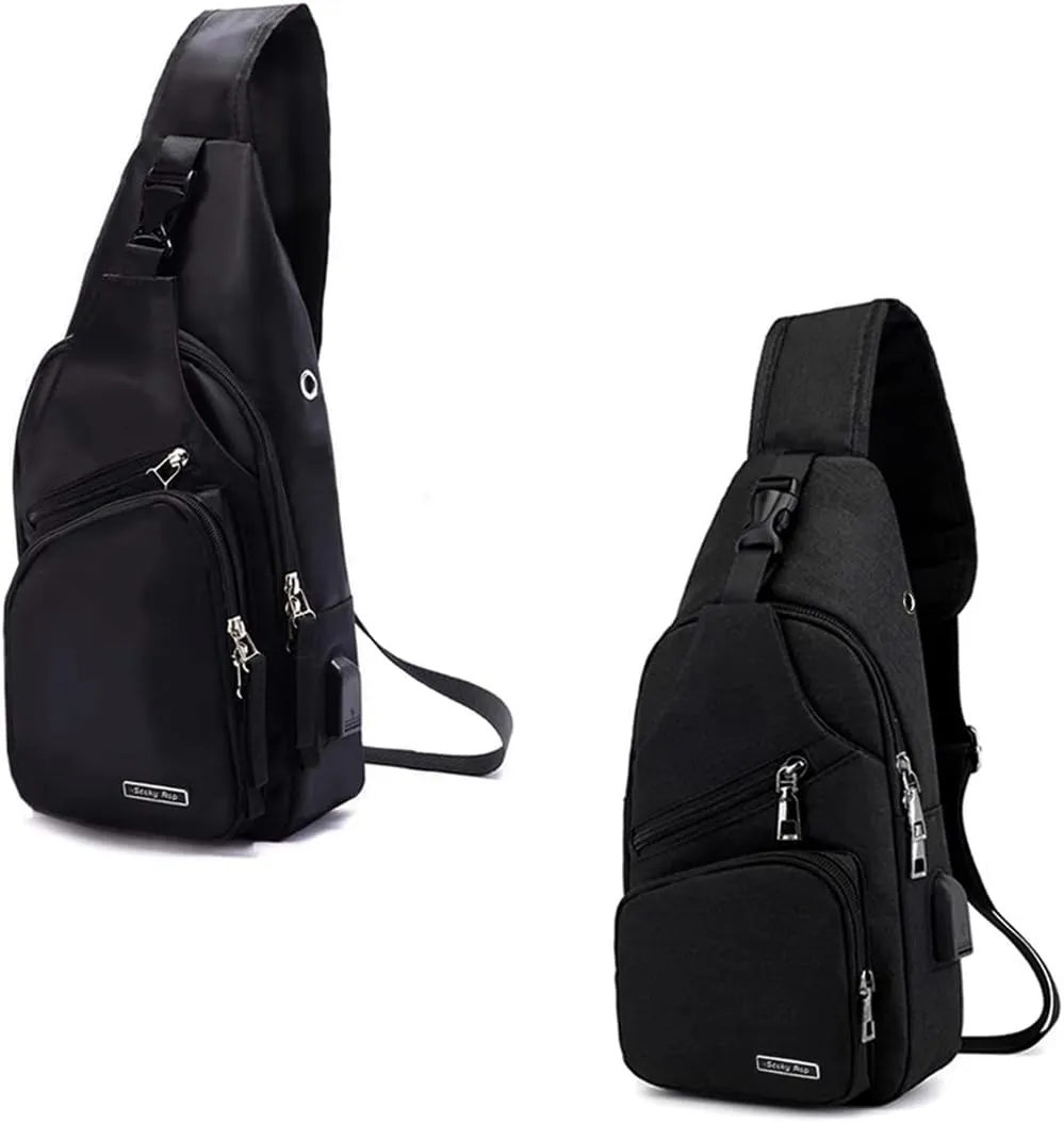 Sling Bag Sling Backpack Crossbody Backpack Chest Shoulder Bag USB Charger Port