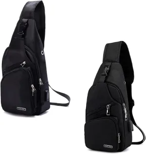 Sling Bag Sling Backpack Crossbody Backpack Chest Shoulder Bag USB Charger Port