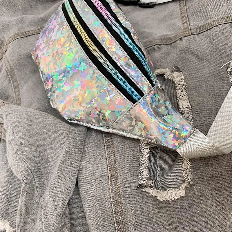Sling Bag Sling Backpack Crossbody Bag Chest Bag Shoulder Bag Women Laser Sequins PU Fashion Multipurpose Lightweight Daypack
