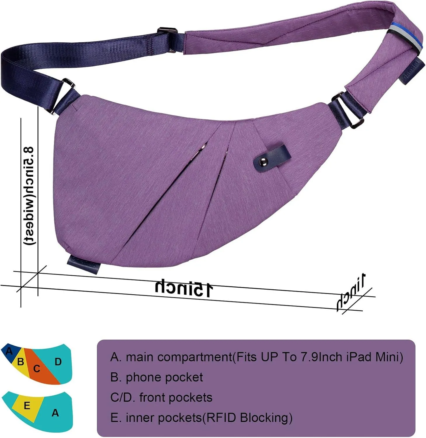 Sling Crossbody Bags Trendy Travel Anti Theft Safe Purse Bags for Women Men Waterproof