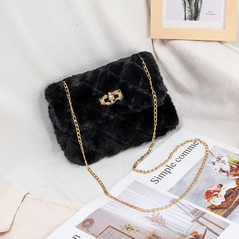 Slouchy Versatile Plush Chain Mobile Sweet Crossbody Bags