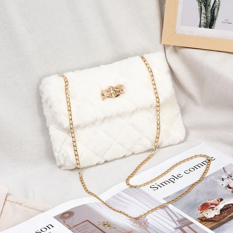 Slouchy Versatile Plush Chain Mobile Sweet Crossbody Bags