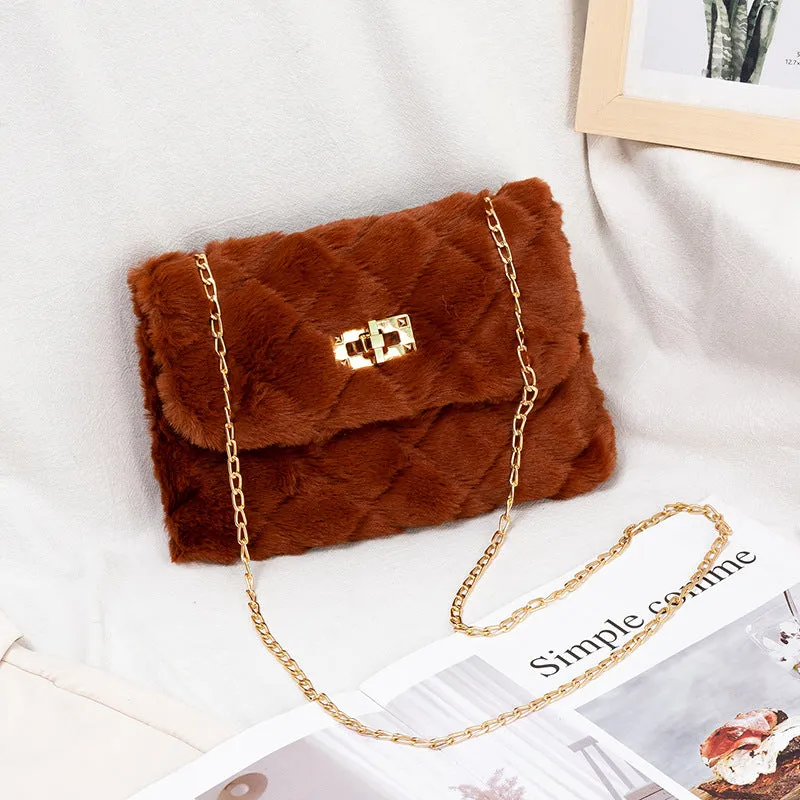 Slouchy Versatile Plush Chain Mobile Sweet Crossbody Bags