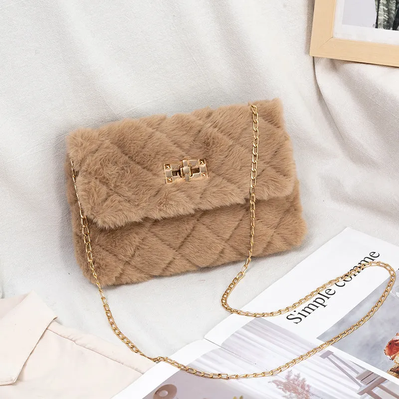Slouchy Versatile Plush Chain Mobile Sweet Crossbody Bags