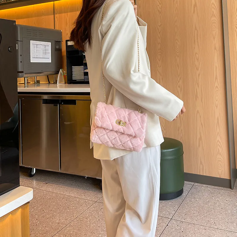 Slouchy Versatile Plush Chain Mobile Sweet Crossbody Bags