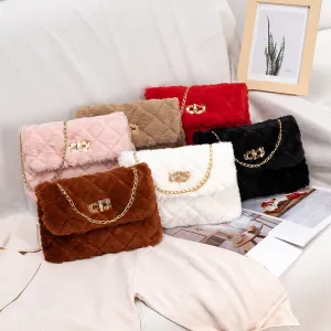 Slouchy Versatile Plush Chain Mobile Sweet Crossbody Bags