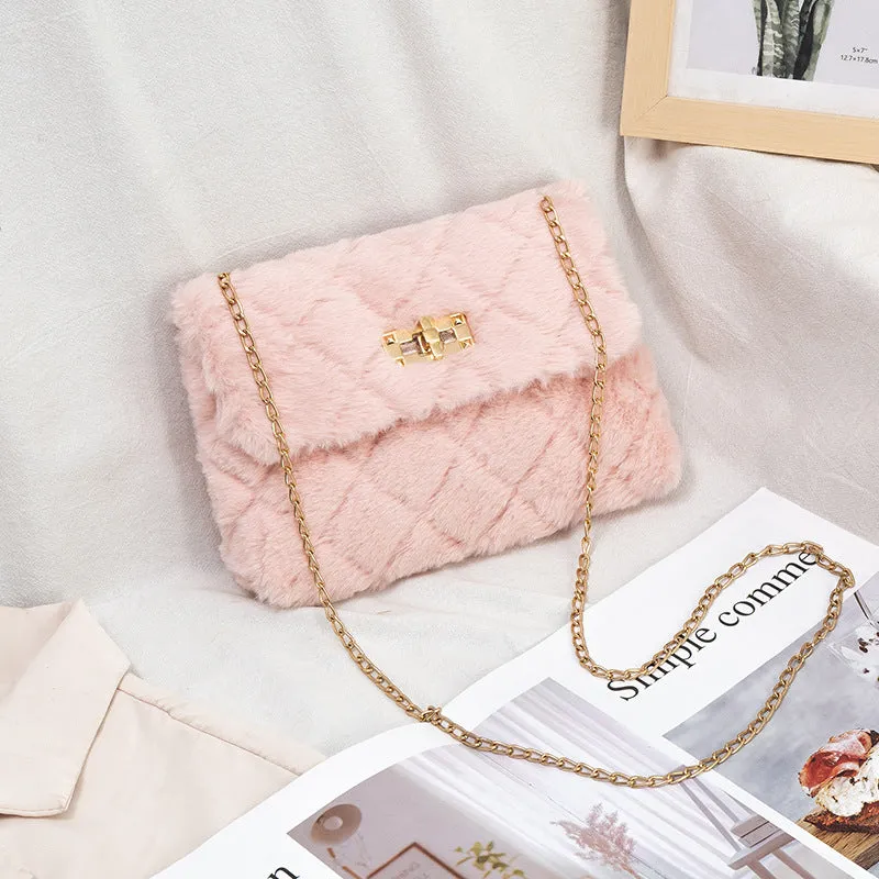 Slouchy Versatile Plush Chain Mobile Sweet Crossbody Bags