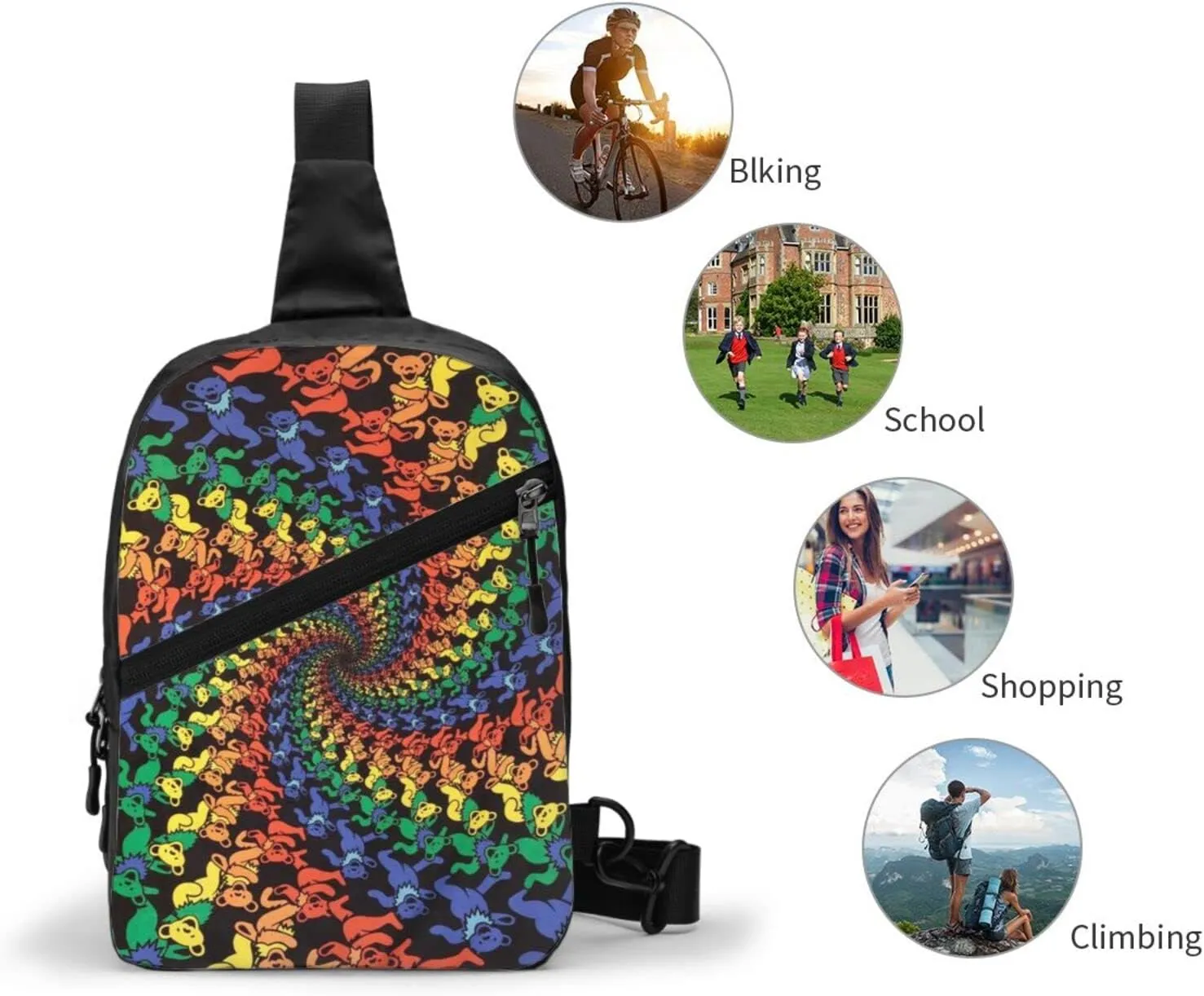 Small Crossbody Sling Backpack Anti Theft Backpack For Traveling Chest German Shepherd Dog Lovers Shoulder Bag For Men Women