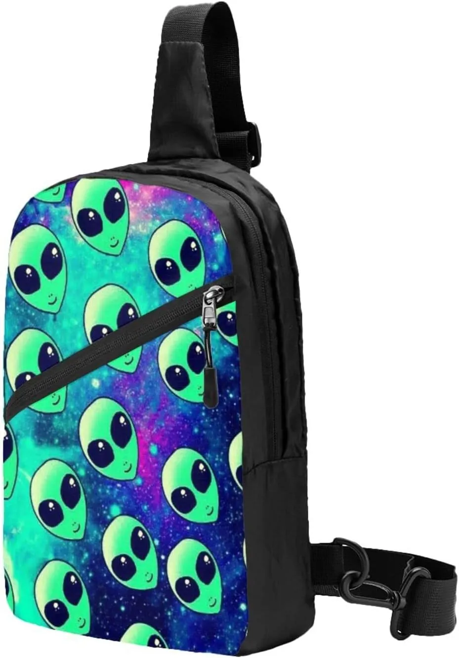 Small Crossbody Sling Backpack Anti Theft Backpack For Traveling Chest Green Aliens Shoulder Bag For Men Women