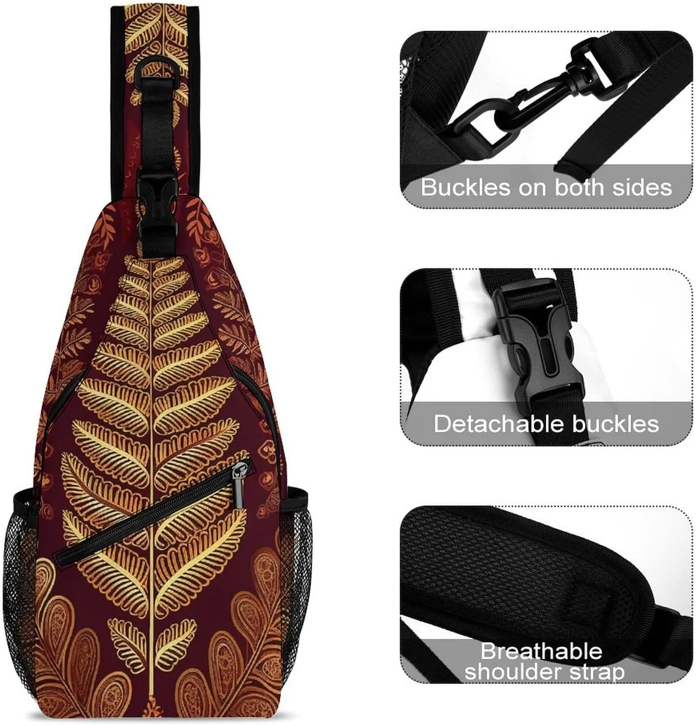 Small Crossbody Sling Backpack Mid-Century Modern Art Cat Chest Bags for Traveling Chest Fashion Shoulder Bag