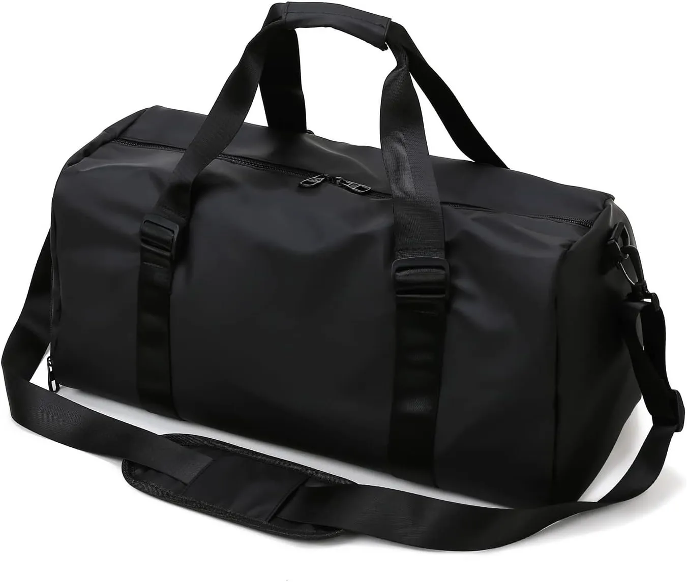 Small Gym Bag for Men, Travel Sport Bag with Shoe Compartment and Wet Pocket, Big Capacity Weekend Overnight Bag with Shoulder Strap for Gym Sport Travel Swimming Camping (Black)