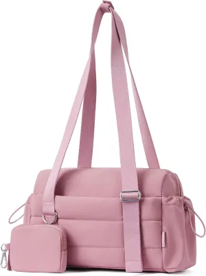 Small Gym Bag for Women 2 Set Mini Gym Duffle Bag with Wet Compartment and Coin Wallet, Gym Tote Bag for Workout/Sport/Travel