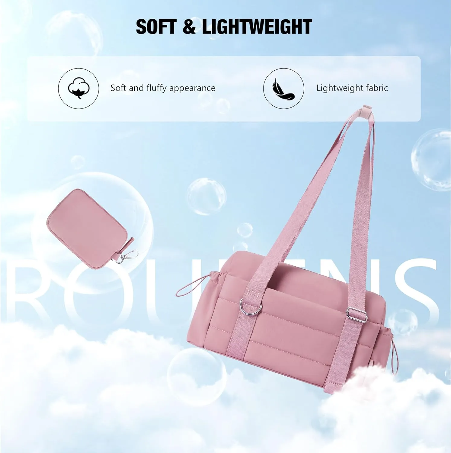 Small Gym Bag for Women 2 Set Mini Gym Duffle Bag with Wet Compartment and Coin Wallet, Gym Tote Bag for Workout/Sport/Travel