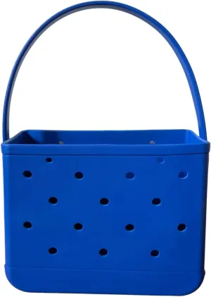 Small Rubber Beach Tote Bag, Open Top Portable Outdoor Travel Bag for Beach Picnic Pool Outings