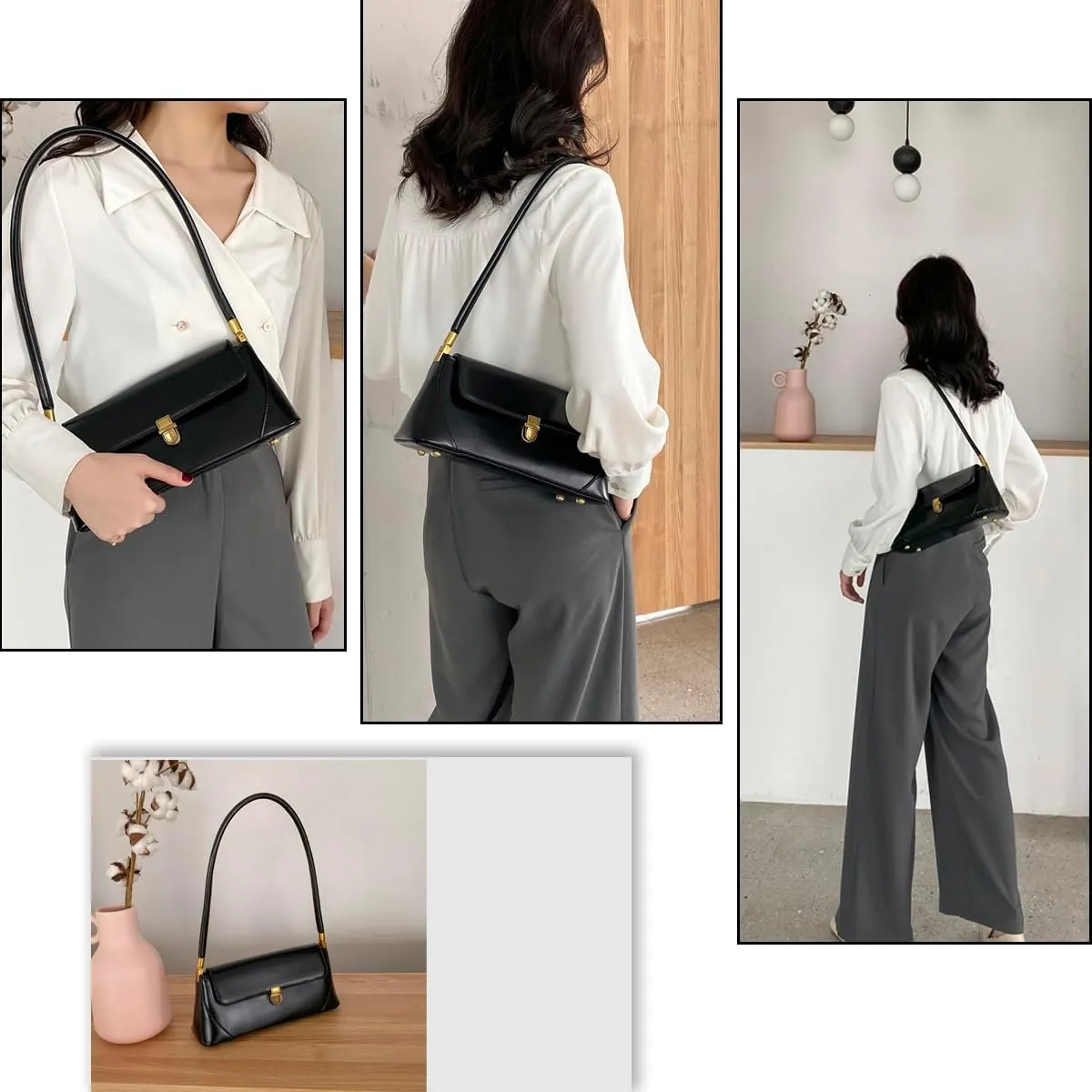 Small Shoulder Bags for Women, Vintage Satchel Bags for Women Retro Classic Hobo Tote Handbag Mini Clutch Purses