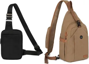 Small Sling Bag and Anti Theft Crossbody Bag with Tunnel Lock Zipper(L)