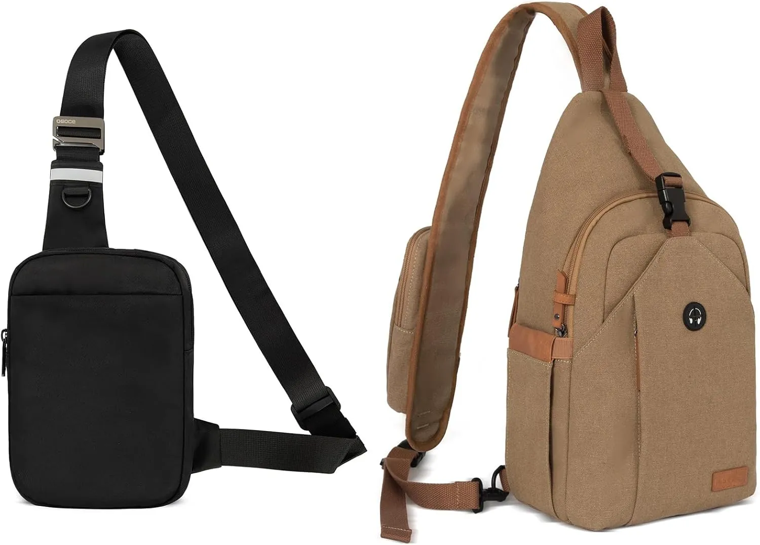 Small Sling Bag and Anti Theft Crossbody Bag with Tunnel Lock Zipper(L)