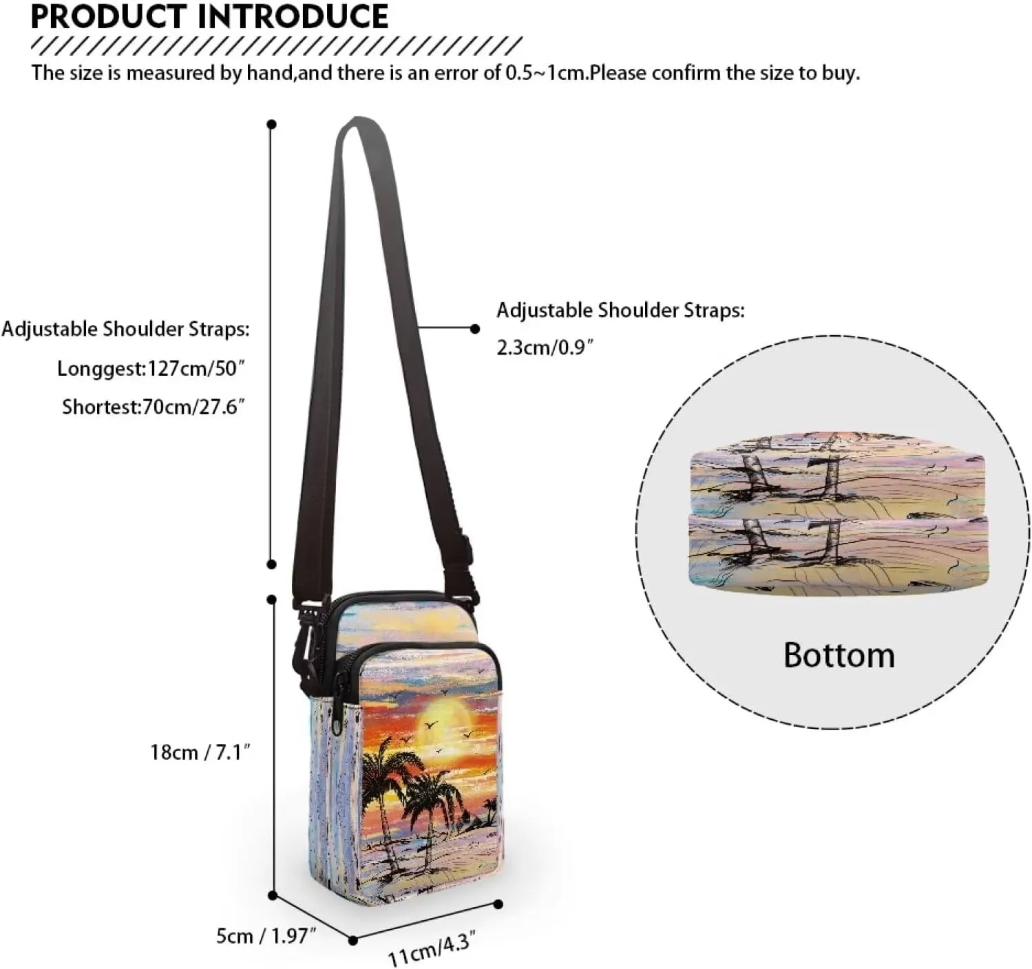 Small Sling Bag Crossbody Bags for Women Men Anti Theft