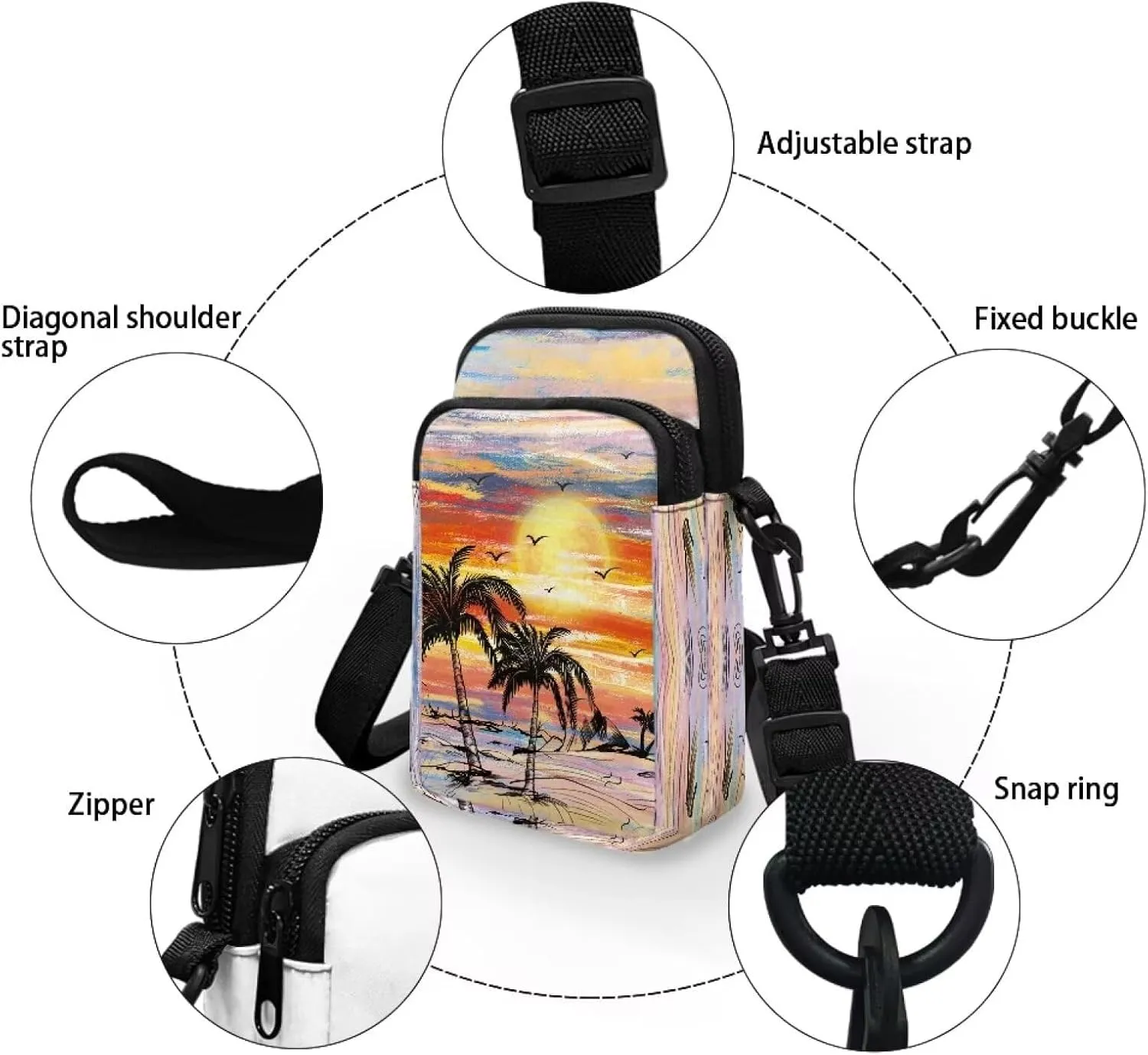 Small Sling Bag Crossbody Bags for Women Men Anti Theft