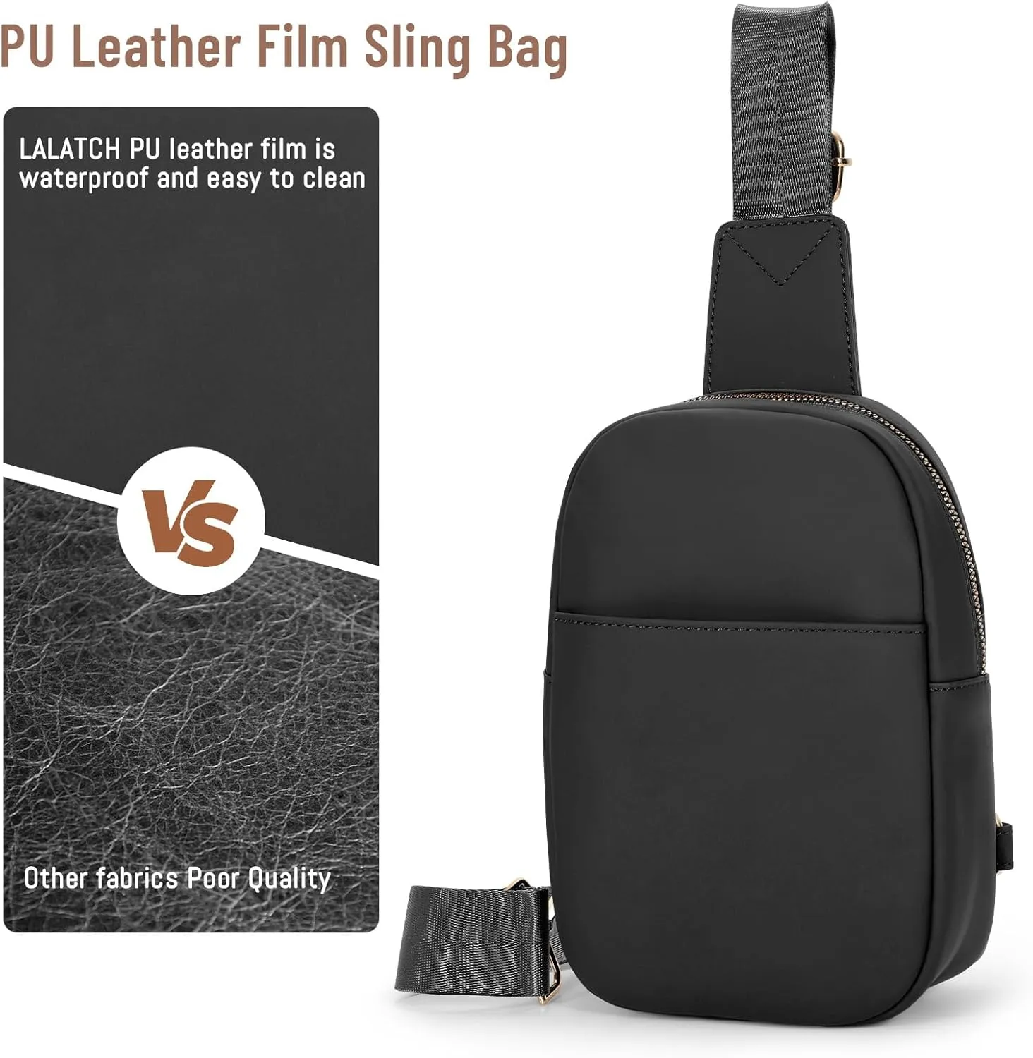Small Sling Bag for Women Crossbody Leather Fanny Pack Anti-Theft Chest Bag Travel Sling Bags