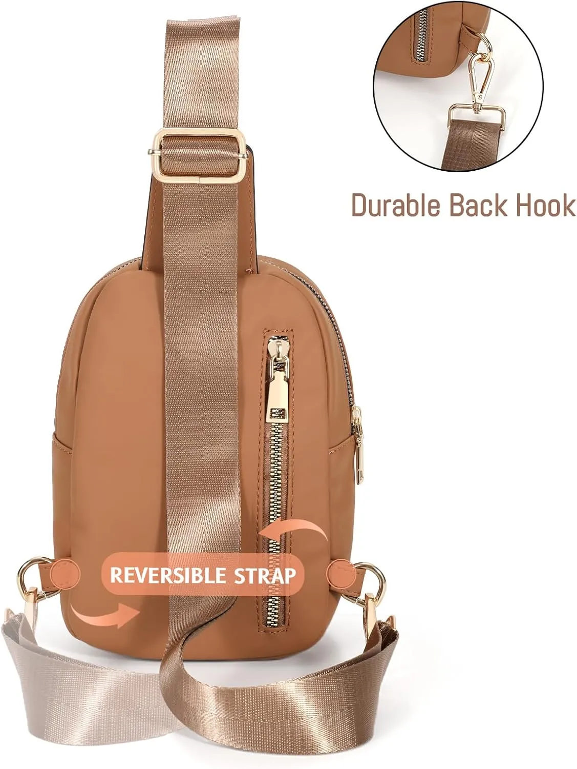 Small Sling Bag for Women Crossbody Leather Fanny Pack Anti-Theft Chest Bag Travel Sling Bags