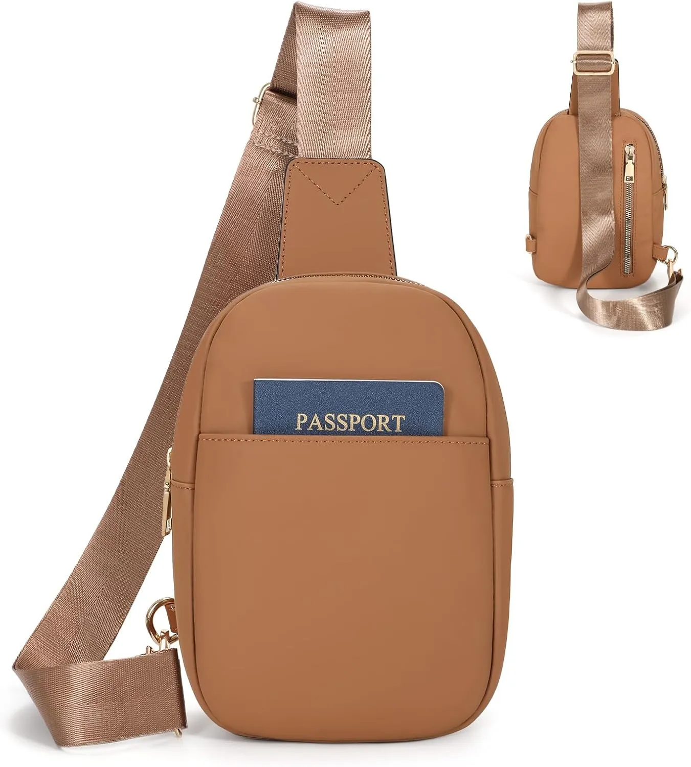 Small Sling Bag for Women Crossbody Leather Fanny Pack Anti-Theft Chest Bag Travel Sling Bags