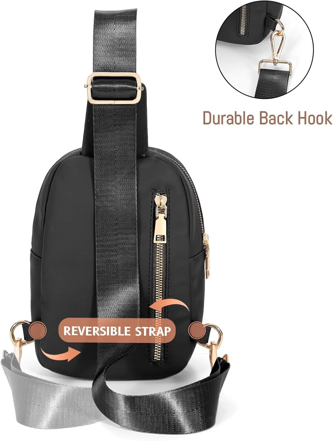 Small Sling Bag for Women Crossbody Leather Fanny Pack Anti-Theft Chest Bag Travel Sling Bags