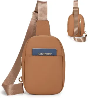 Small Sling Bag for Women Crossbody Leather Fanny Pack Anti-Theft Chest Bag Travel Sling Bags