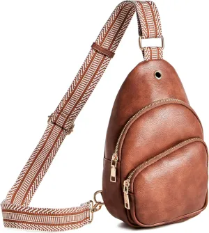 Small Sling Bag for Women Leather Crossbody Bags Fanny Pack Chest Bag for Travel