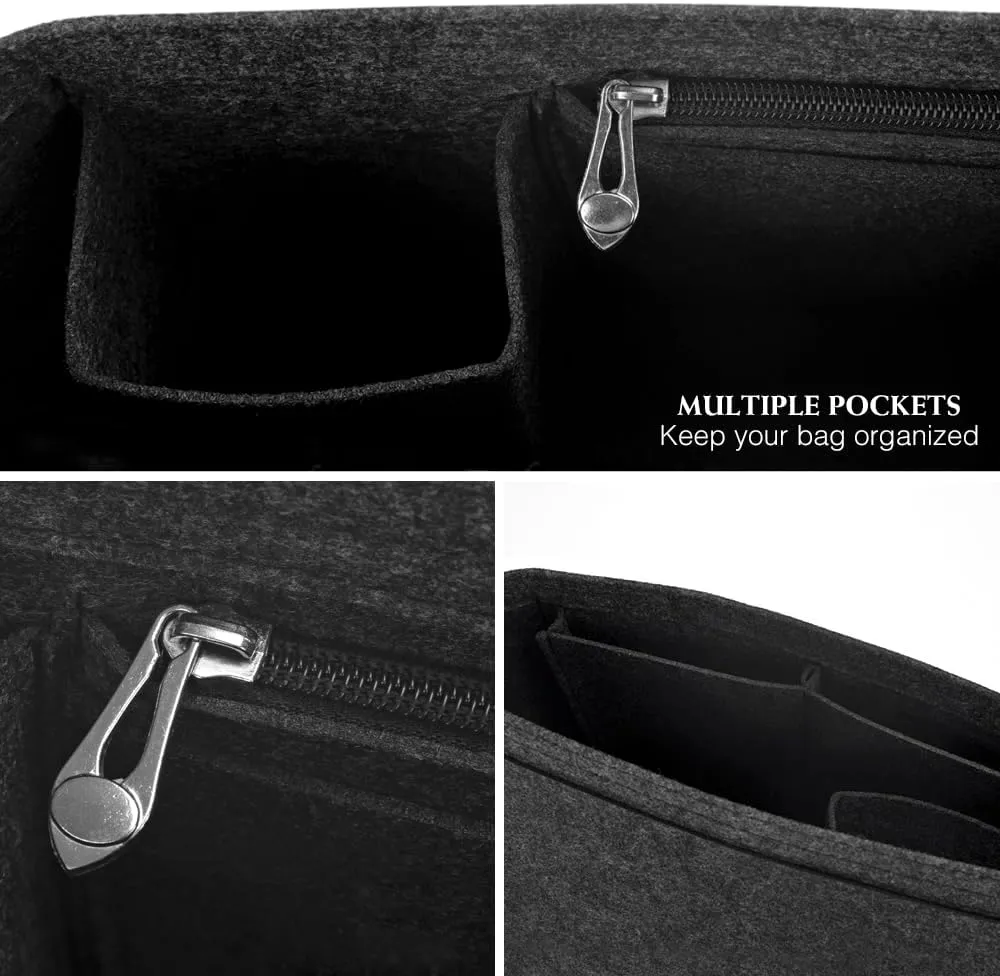 SMART DK Purse Organizer Insert for Longchamp Le Pliage Handbag Insert (BLACK, L/11 * 6.69 * 9.84in)
