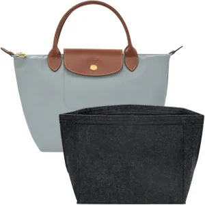 SMART DK Purse Organizer Insert for Longchamp Le Pliage Handbag Insert (BLACK, L/11 * 6.69 * 9.84in)