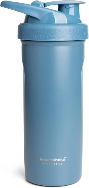 Smartshake Insulated Stainless Steel Blender Shaker Cup for Protein Mixes, Shakes and Pre Workout – 750ml 25oz Double-Walled Vacuum Insulated Water Bottle for Hot & Cold Drinks – BPA-Free (Faded Blue)