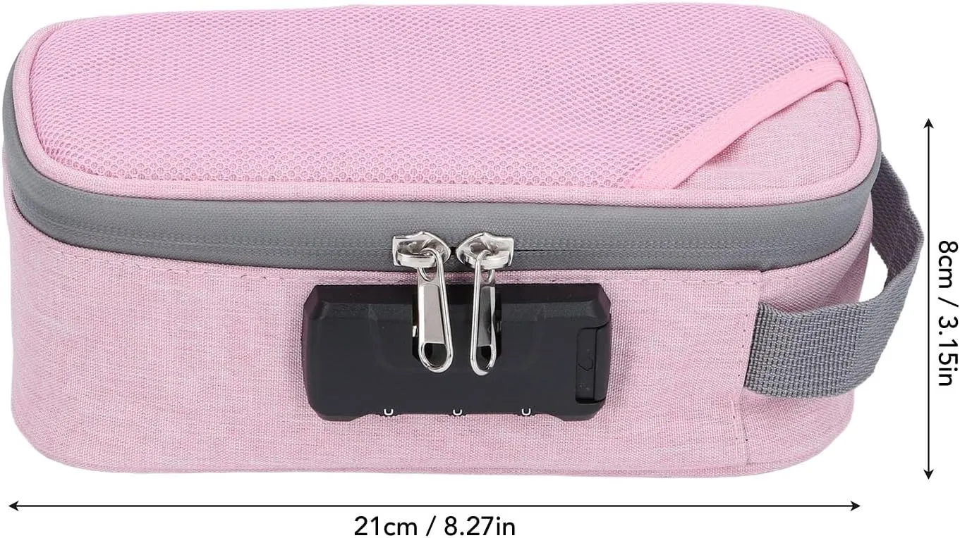 Smell Proof Bag, Odor Proof Pouch Organizer With Activated Carbon Adsorption Effect and Lock - Travel Storage Container (Pink)