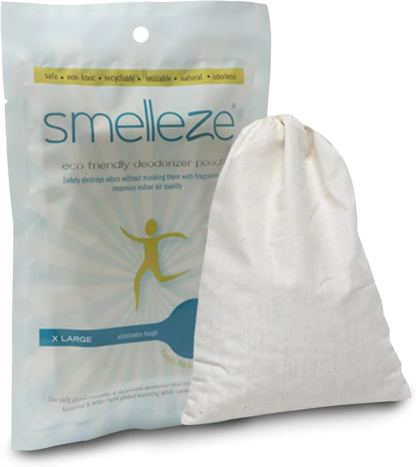 SMELLEZE Reusable Gym Bag Odor Remover Deodorizer Pouch: Gets Stink Out From Any Bag Without Scents