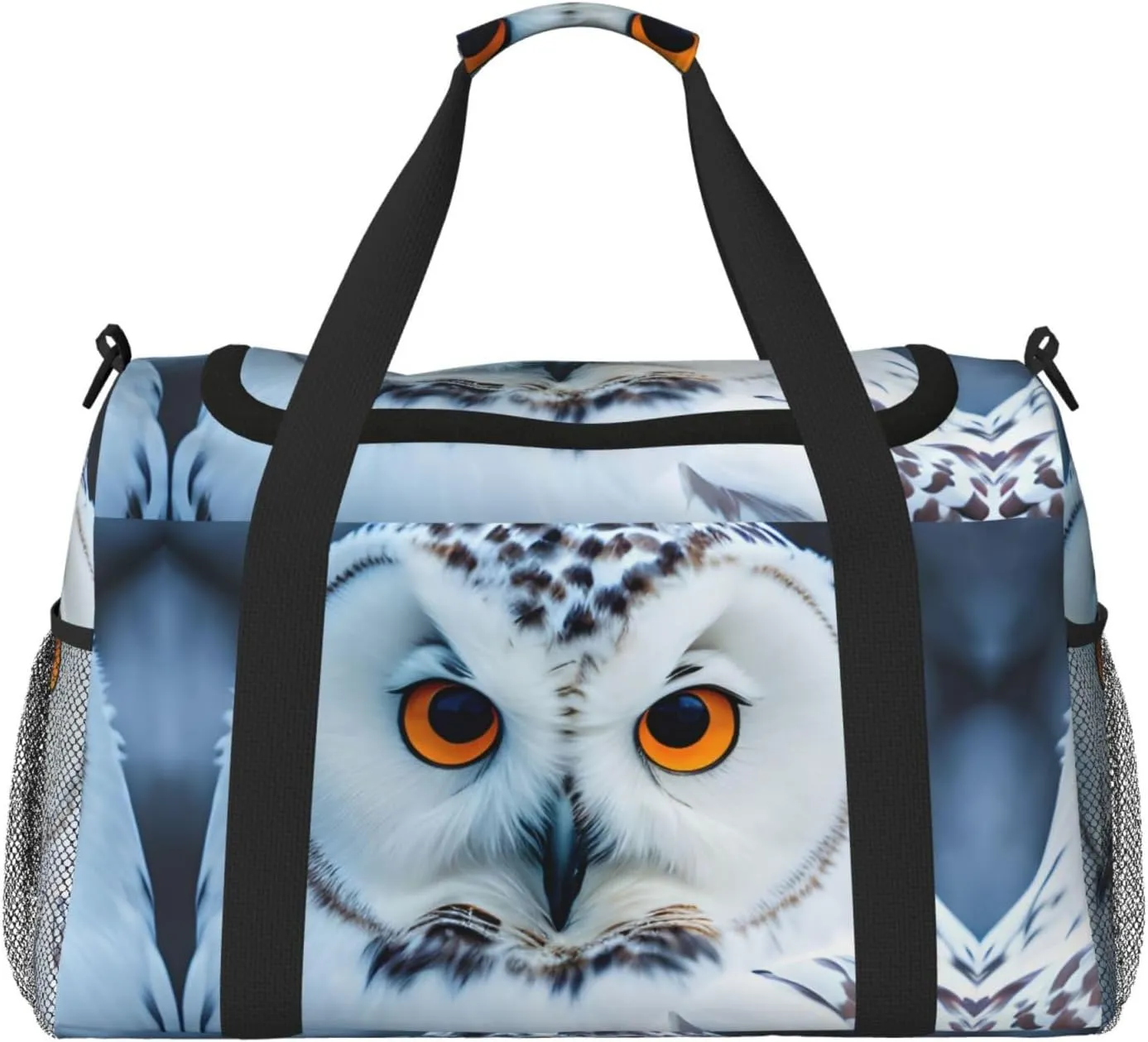 Snowy Owl Eyes print Weekender Overnight Carry On Bag Gym Luggage Bag Duffel Bag for Travel Women