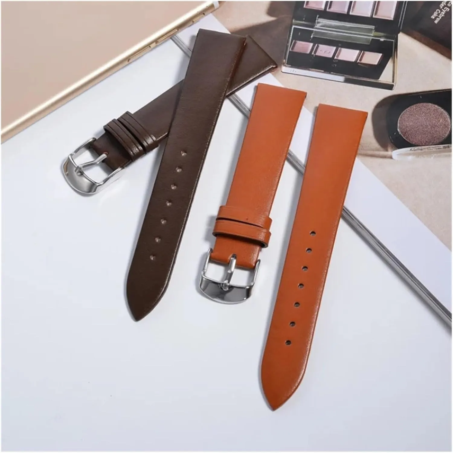 Soft Genuine Leather Watch Band Unisex Sweat-Proof Watch Strap Quick Release 12mm 14mm 16mm 18mm 20mm 22mm
