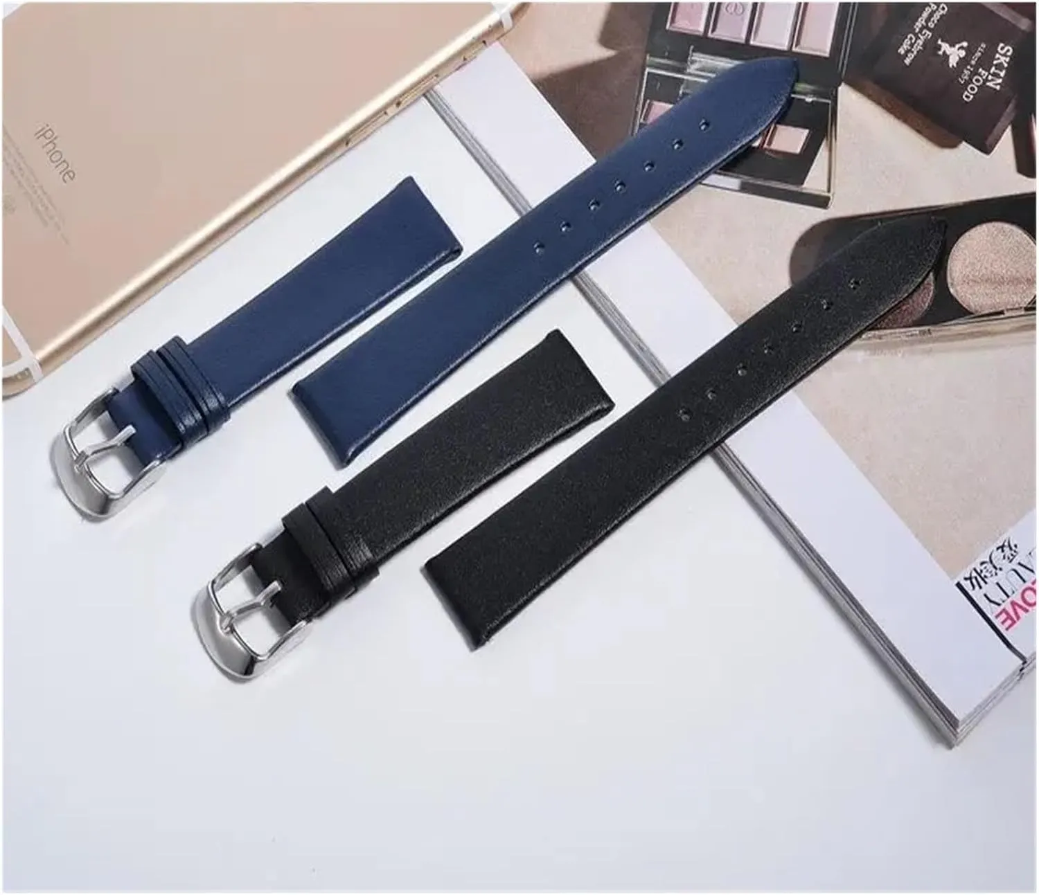Soft Genuine Leather Watch Band Unisex Sweat-Proof Watch Strap Quick Release 12mm 14mm 16mm 18mm 20mm 22mm