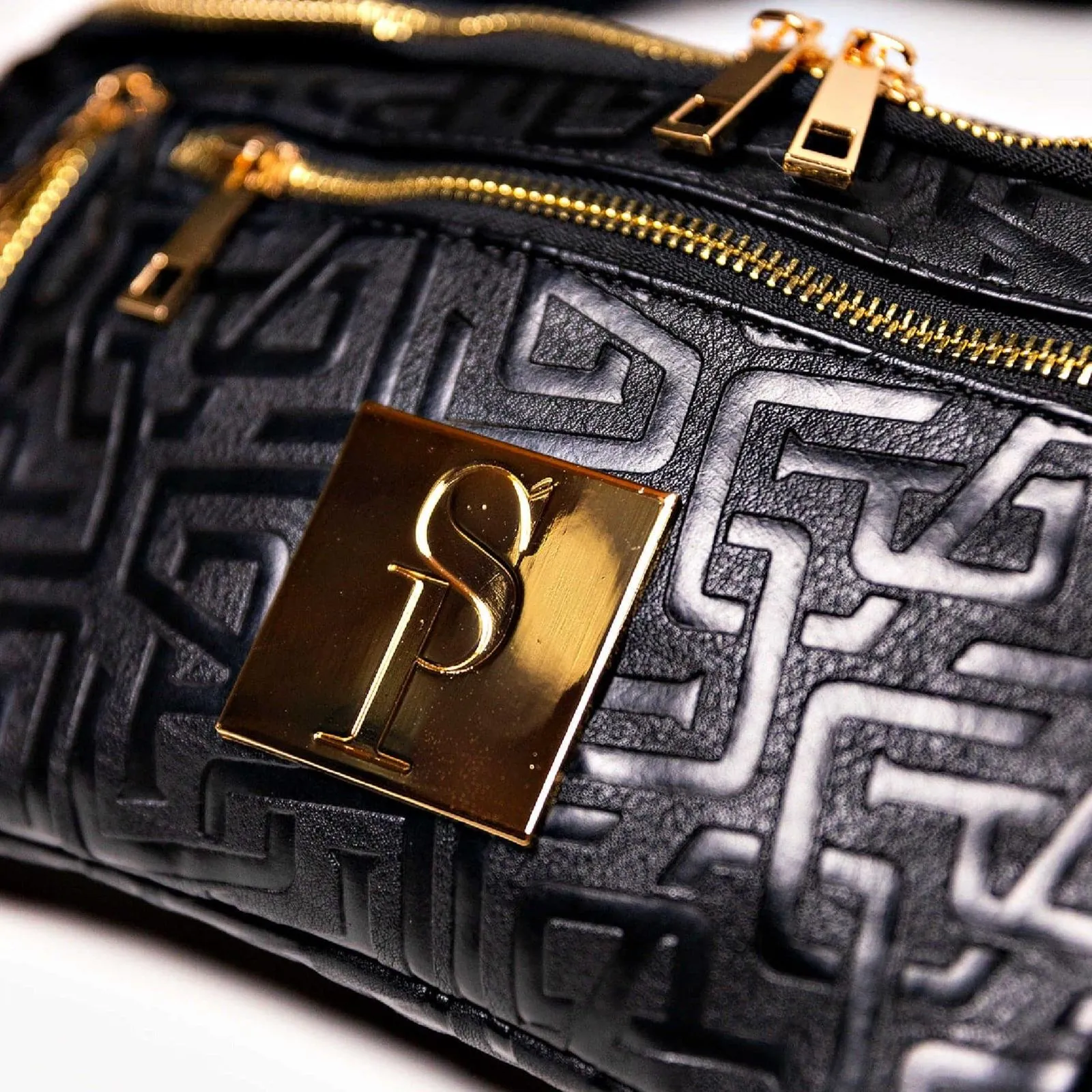 Sole Premise Black Monogram Leather Crossbody Bag