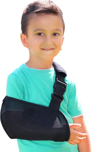Soles Pediatric Mesh Arm Sling with Padded Shoulder Strap (Black)
