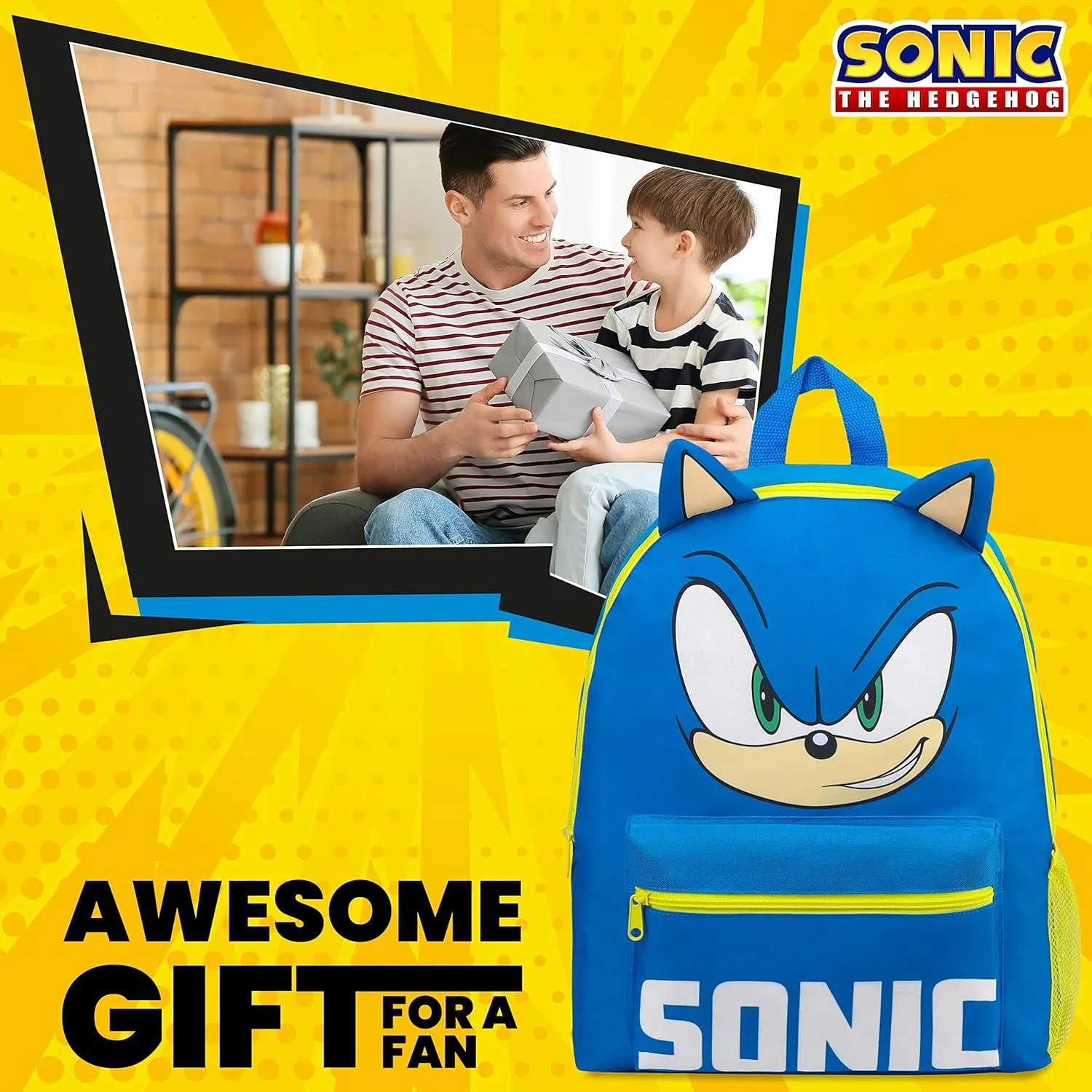 Sonic The Hedgehog - School Bag, Kids Backpack for Boys, Large Capacity Backpack for School Kids, Travel, Sports