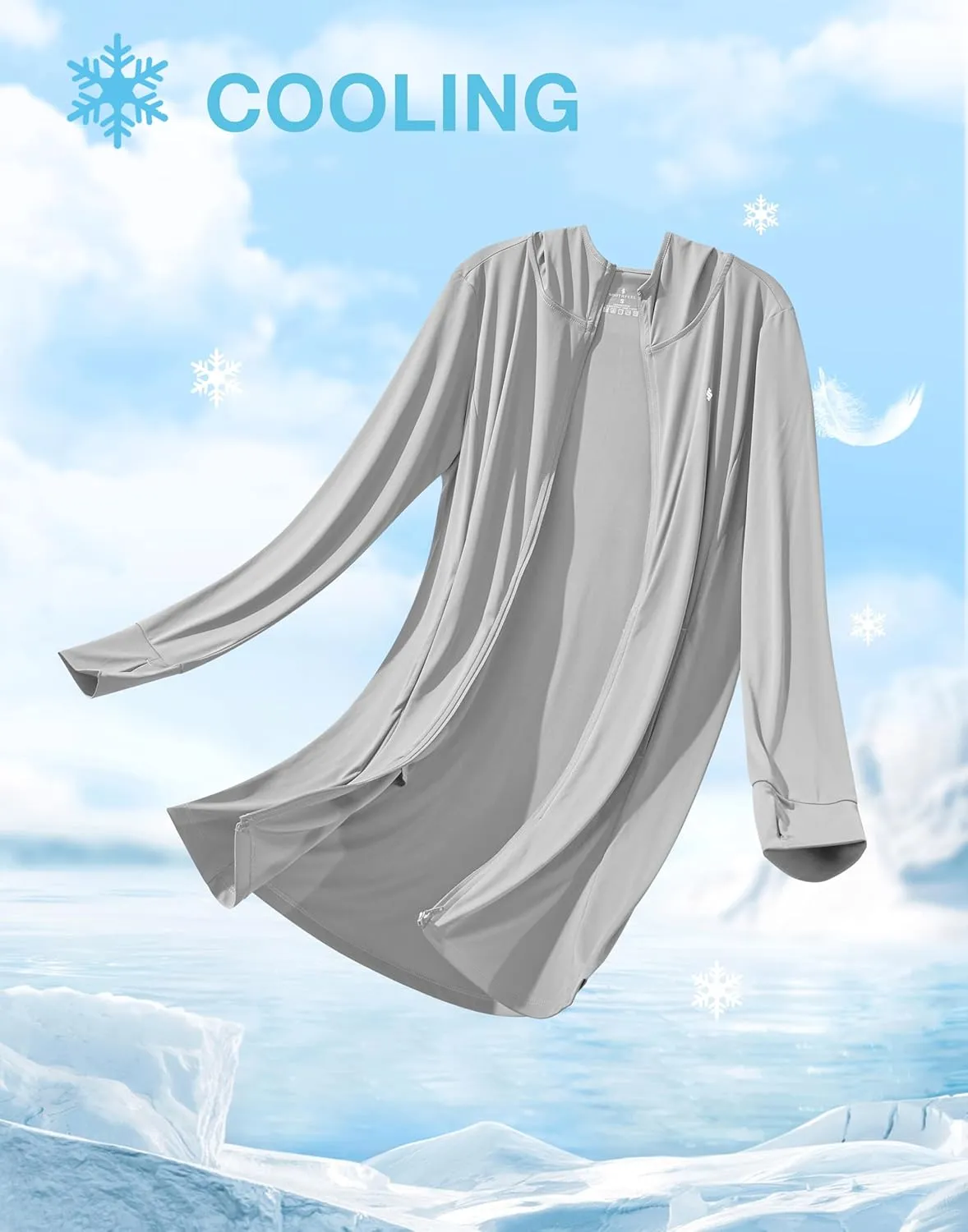 Soothfeel Women's UPF 50  Swim Cover Up Sun Protection Hoodie SPF Lightweight Jacket Long Sleeve Beach Cover Ups for Women