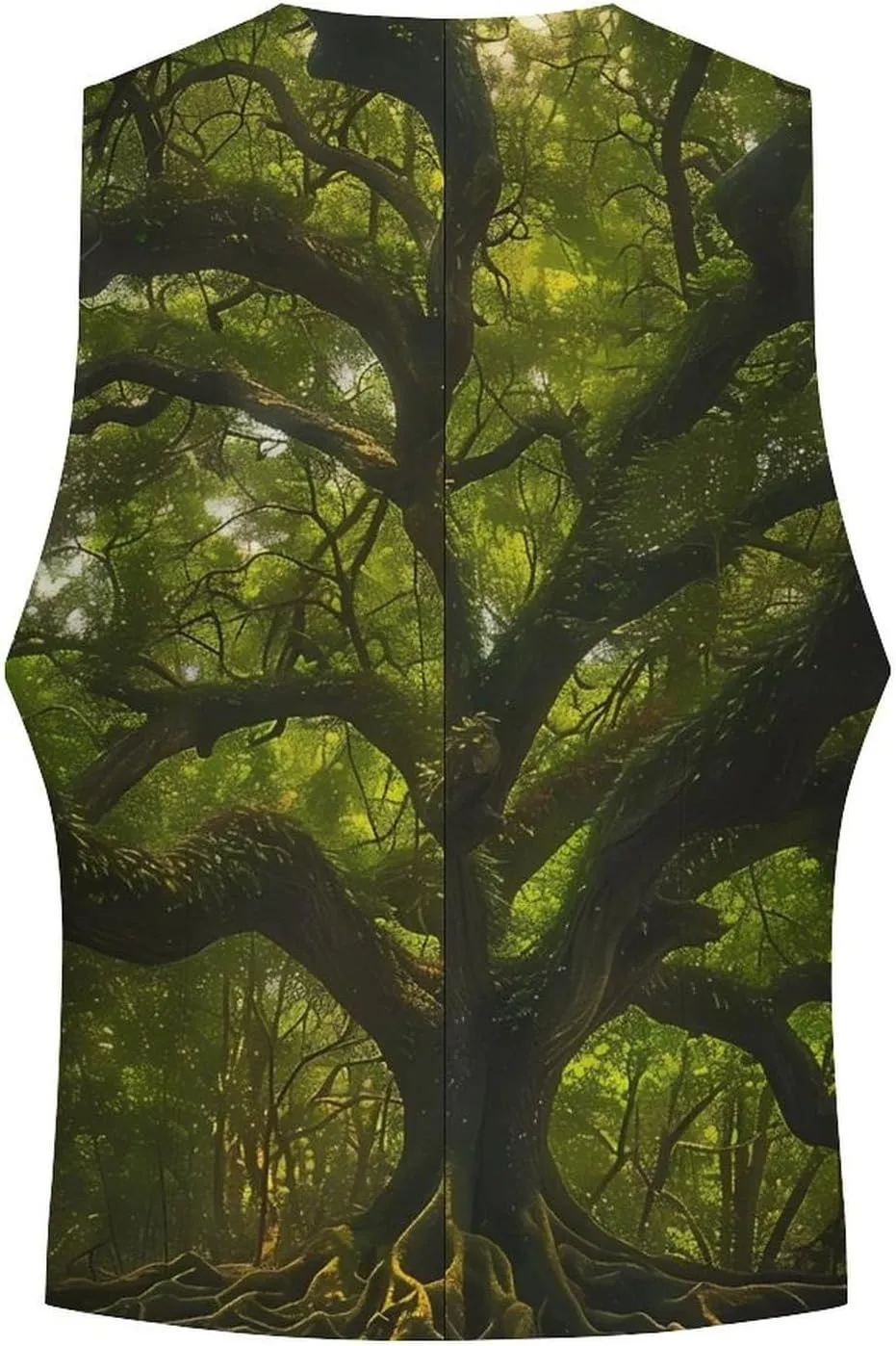 South Carolina Angel Oak Tree Men's Suit Vest Slim Fit Business Dress Party Pattern Waistcoat Vest Top