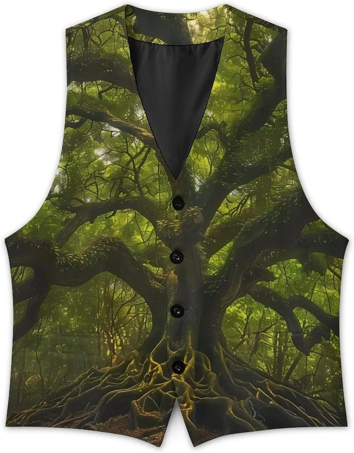 South Carolina Angel Oak Tree Men's Suit Vest Slim Fit Business Dress Party Pattern Waistcoat Vest Top