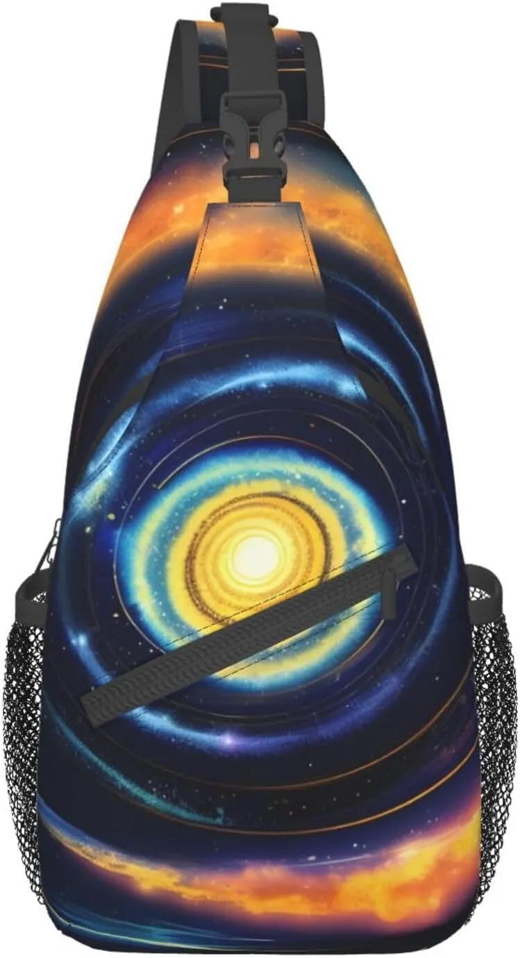Space Spiral Cosmic Energy Crossbody Bags Sling Backpackï¼ŒMultipurpose Cross body Shoulder Bag for Men and Women Chest Bag Travel Hiking Daypack
