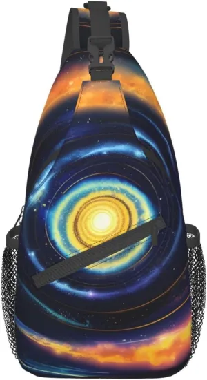 Space Spiral Cosmic Energy Crossbody Bags Sling Backpackï¼ŒMultipurpose Cross body Shoulder Bag for Men and Women Chest Bag Travel Hiking Daypack
