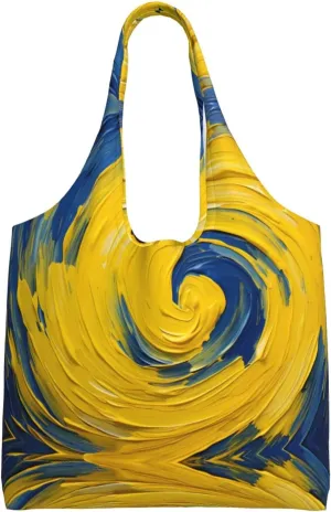 spiral eddy Printed Single Shoulder Commuter Canvas Bag, Grocery Shopping Bag, Daily Use Canvas Bag